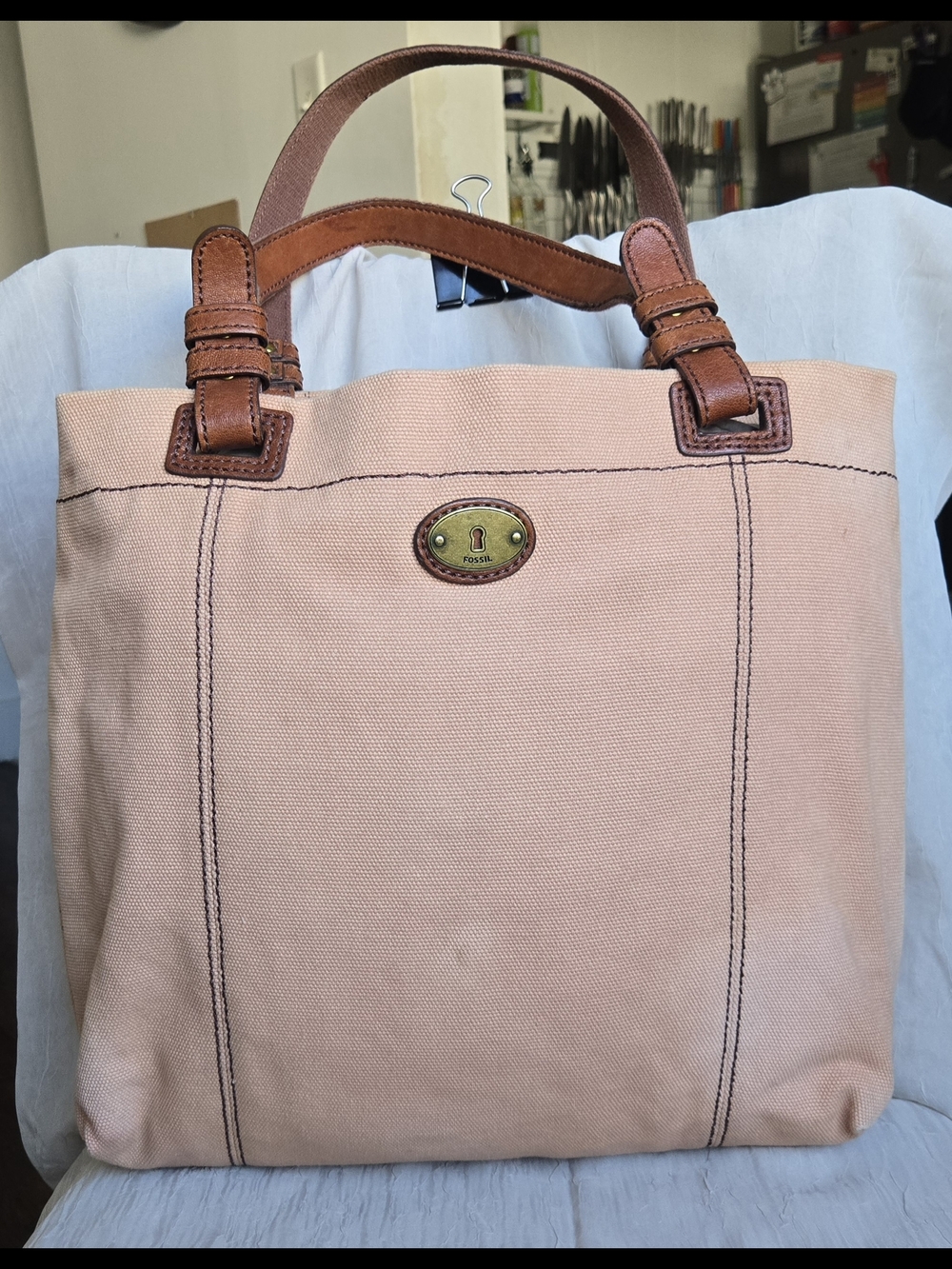 ***RARE*** Vintage Fossil Canvas Tote - Picture 2 of 12